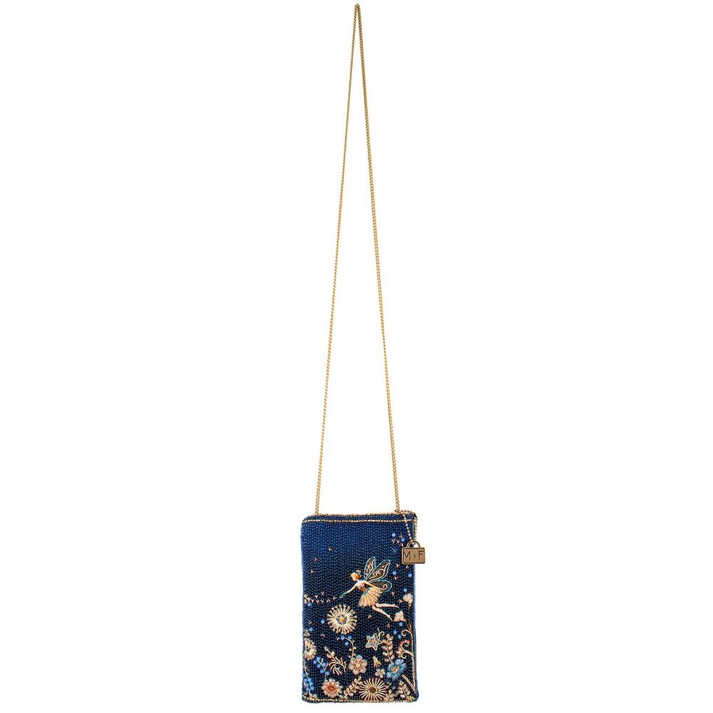 Mary Frances Fairy Dust and Floral Blue Beaded Crossbody Phone Bag - Picture 6 of 6